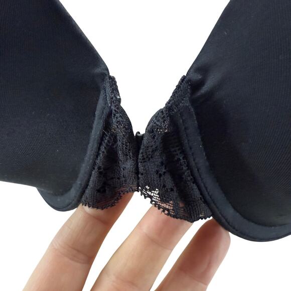 Maidenform One Fab Fit Lace T-Back Shaping Underwire Front Close Bra Black 38DD - Picture 4 of 8